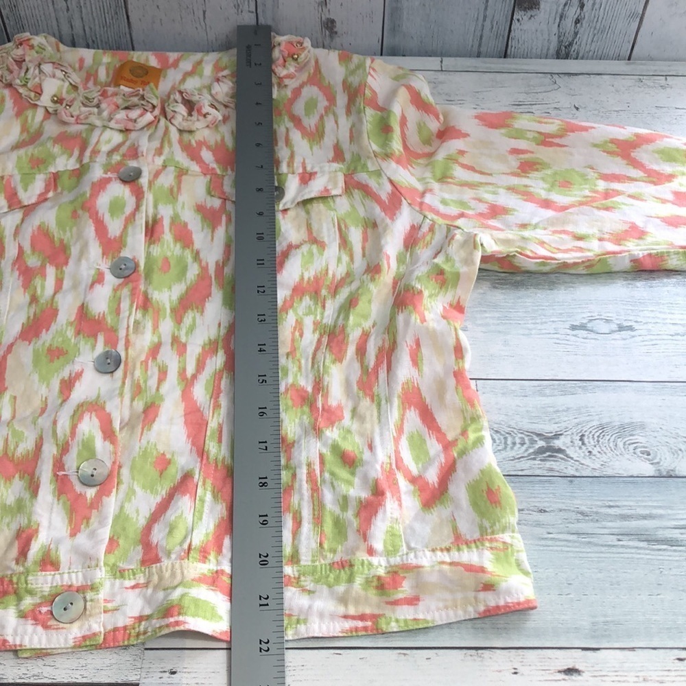 Ruby Rd. Linen Blend Geometric Jacket 18 - Picture 9 of 11